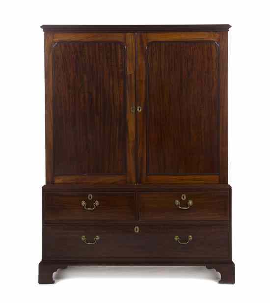 Appraisal: A George III Style Mahogany Linen Press in two parts