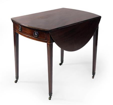 Appraisal: A th century plum mahogany Pembroke table the moulded oval