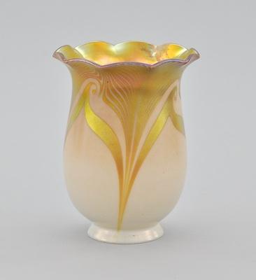 Appraisal: An Aurene Glass Shade White ground with gold aurene pulled