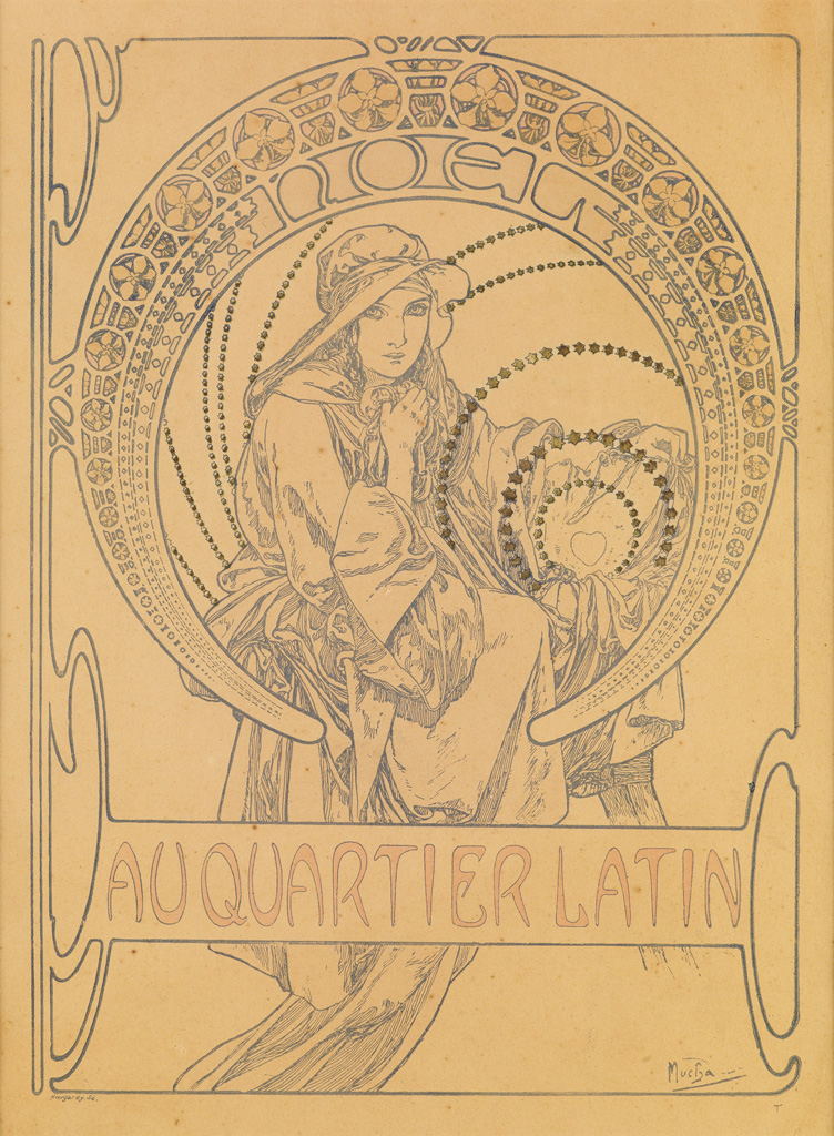 Appraisal: ALPHONSE MUCHA - AU QUARTIER LATIN NOEL Magazine cover x