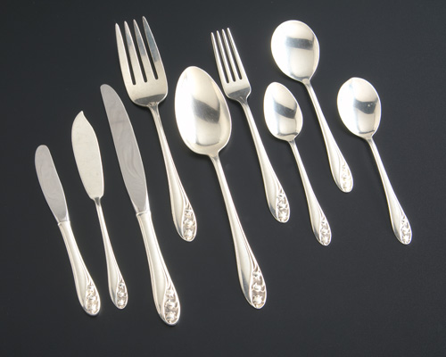 Appraisal: Gorham Lily-of-the-Valley eighty-five pieces of sterling flatware six-piece service for