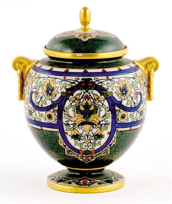 Appraisal: Worcester porcelain covered urn circa domed cover with gilt finial