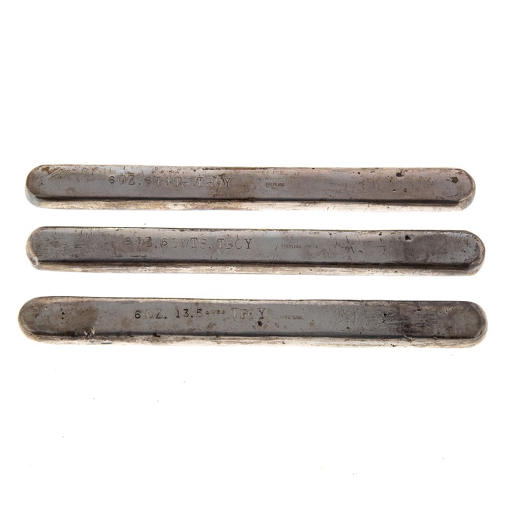 Appraisal: Three Silver Bars from The Mine long silver bars from