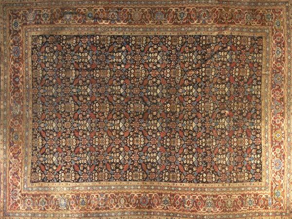 Appraisal: PERSIAN SULTANABAD Room-sized rug with a repeating palmette and lattice