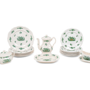 Appraisal: A Group of Spode Green Basket Ironstone Dinnerware comprising six