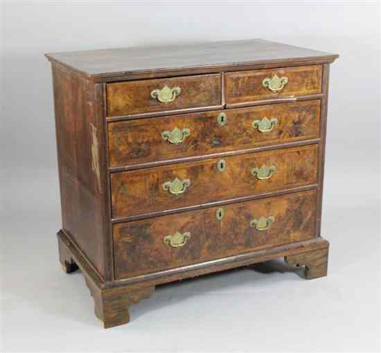 Appraisal: An early th century crossbanded and herringbone inlaid walnut chest