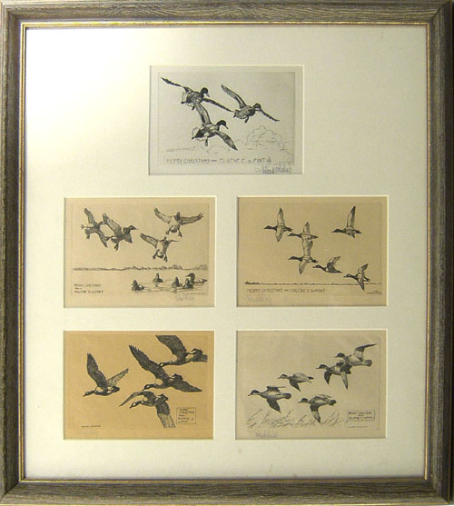 Appraisal: Five Richard Bishop signed engravings each - x