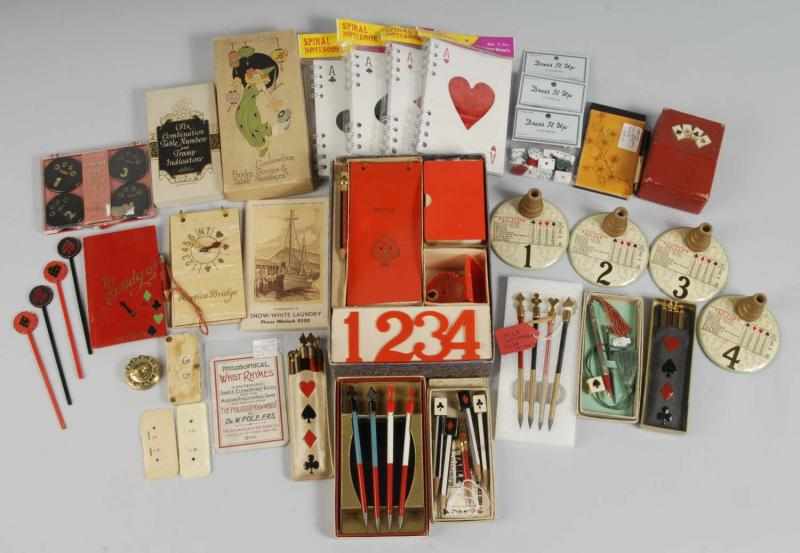 Appraisal: Large Lot of Bridge Card Related Items Description Includes notebooks