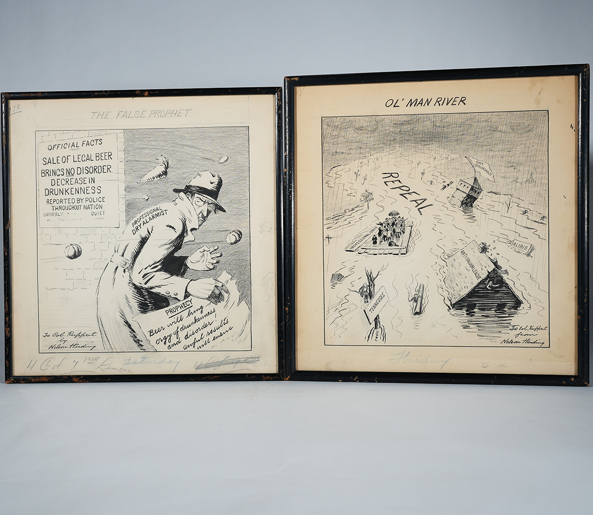 Appraisal: Col Ruppert Prohibition Repeal Original Cartoons by HardingReference n aBrewery