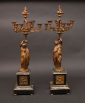 Appraisal: Jean Jaques Pradier Swiss - Neoclassical bronze candleabrum features two