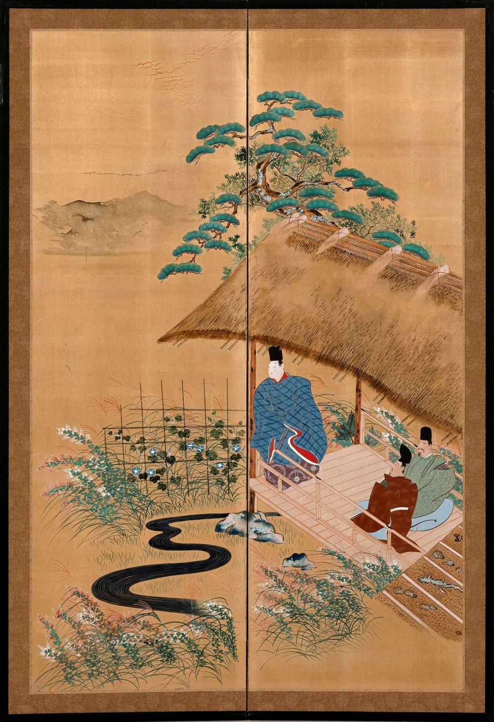 Appraisal: JAPANESE TWO-PANEL SCREEN FIRST HALF OF THE TH CENTURY HEIGHT