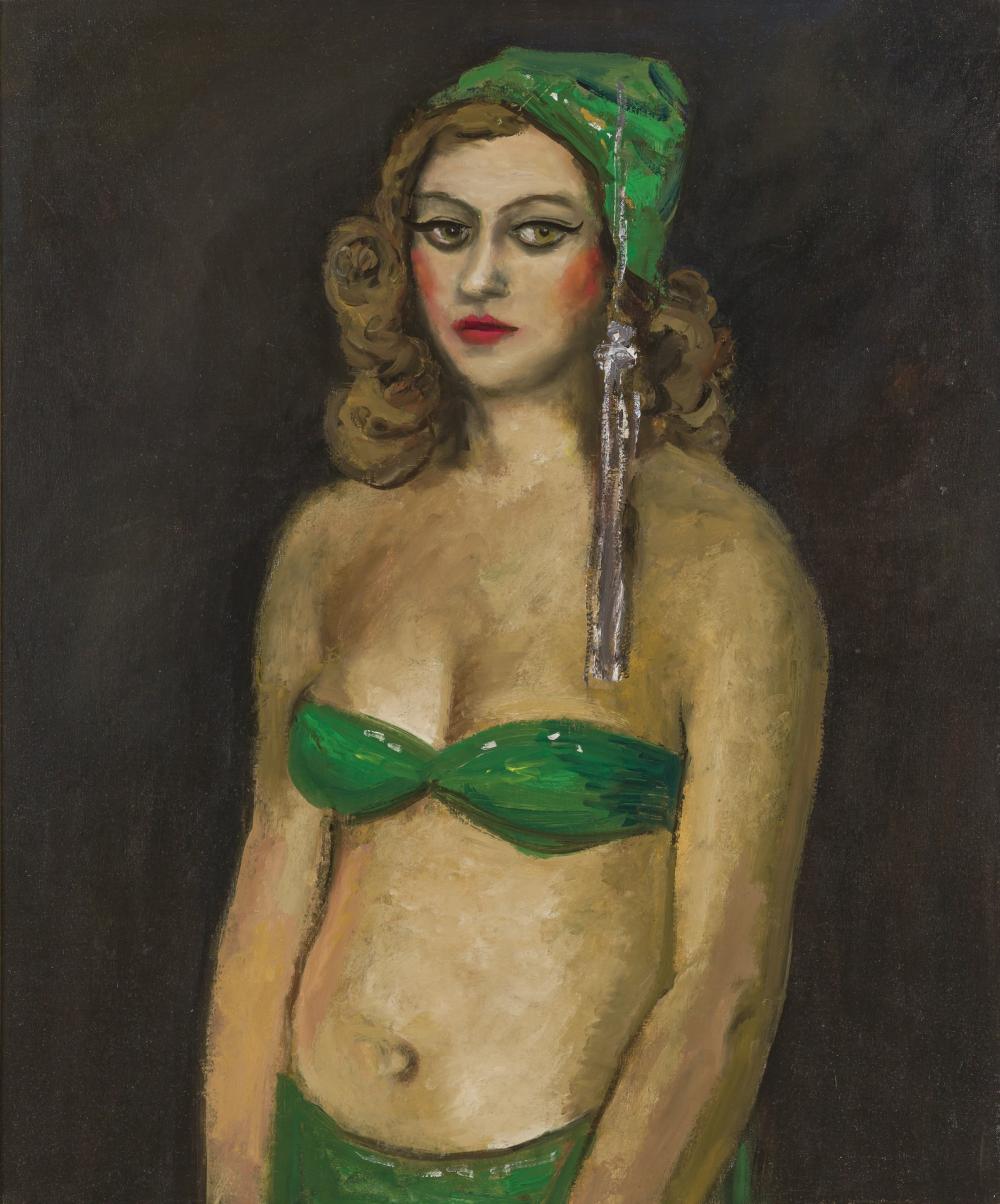 Appraisal: WALT KUHN American - Girl in Green oil on canvas