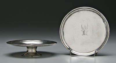 Appraisal: Pair Irish silver footed salvers round with flared feet family