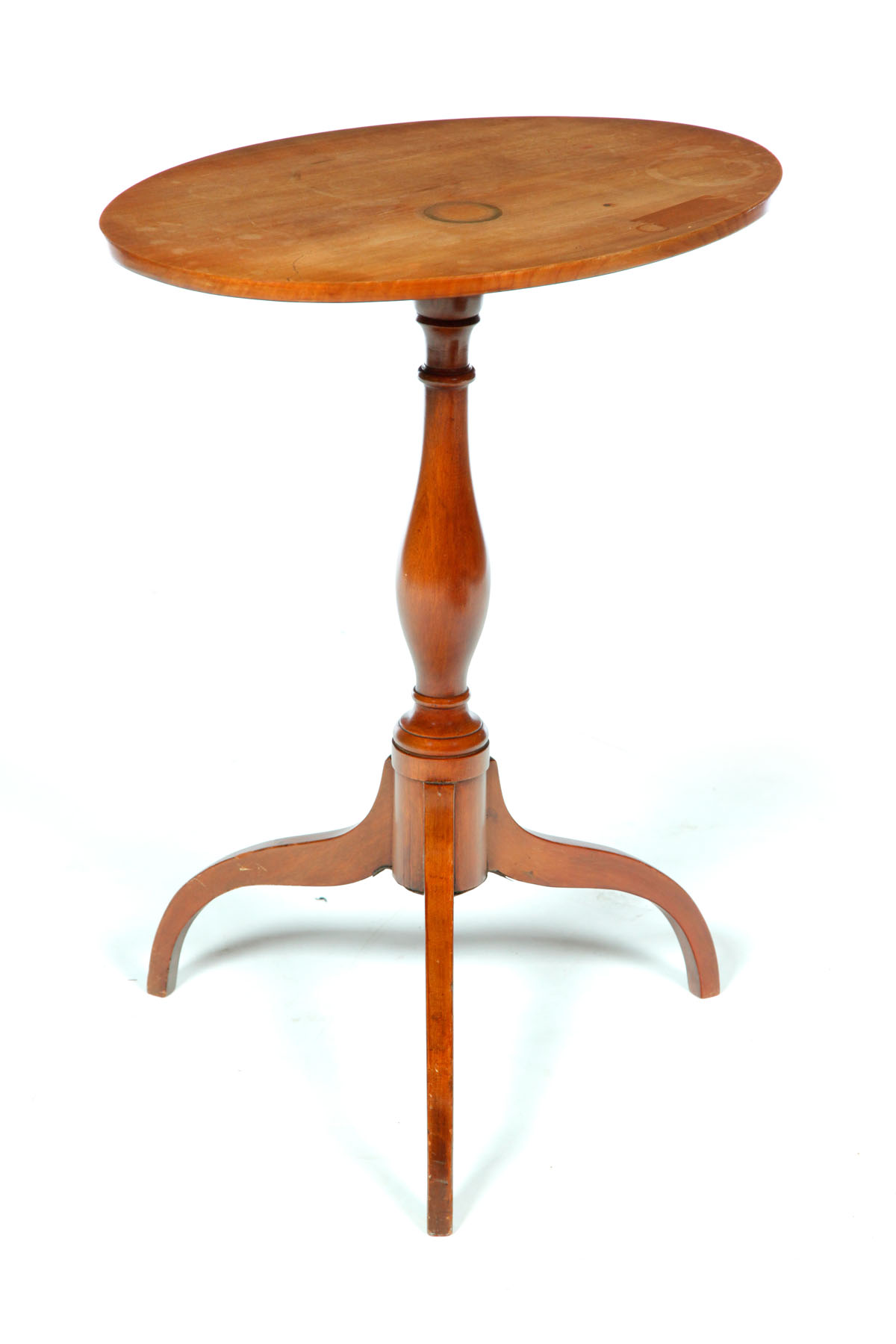 Appraisal: FEDERAL CANDLESTAND American early th century cherry Oval top and