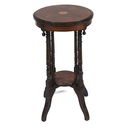 Appraisal: A Victorian rosewood inlaid and ebonised occasional table or stand