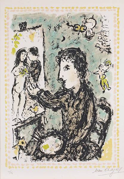 Appraisal: Marc Chagall Russian French - Studio Scene M Lithograph printed