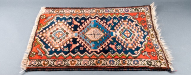 Appraisal: Small Persian Style Mat Small Persian style mat has been