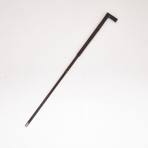 Appraisal: Victorian Elm and Horn Dagger Gadget Cane th century the