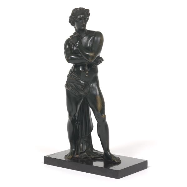 Appraisal: BRONZE HERCULES SCULPTURE x x Patinated bronze sculpture of a