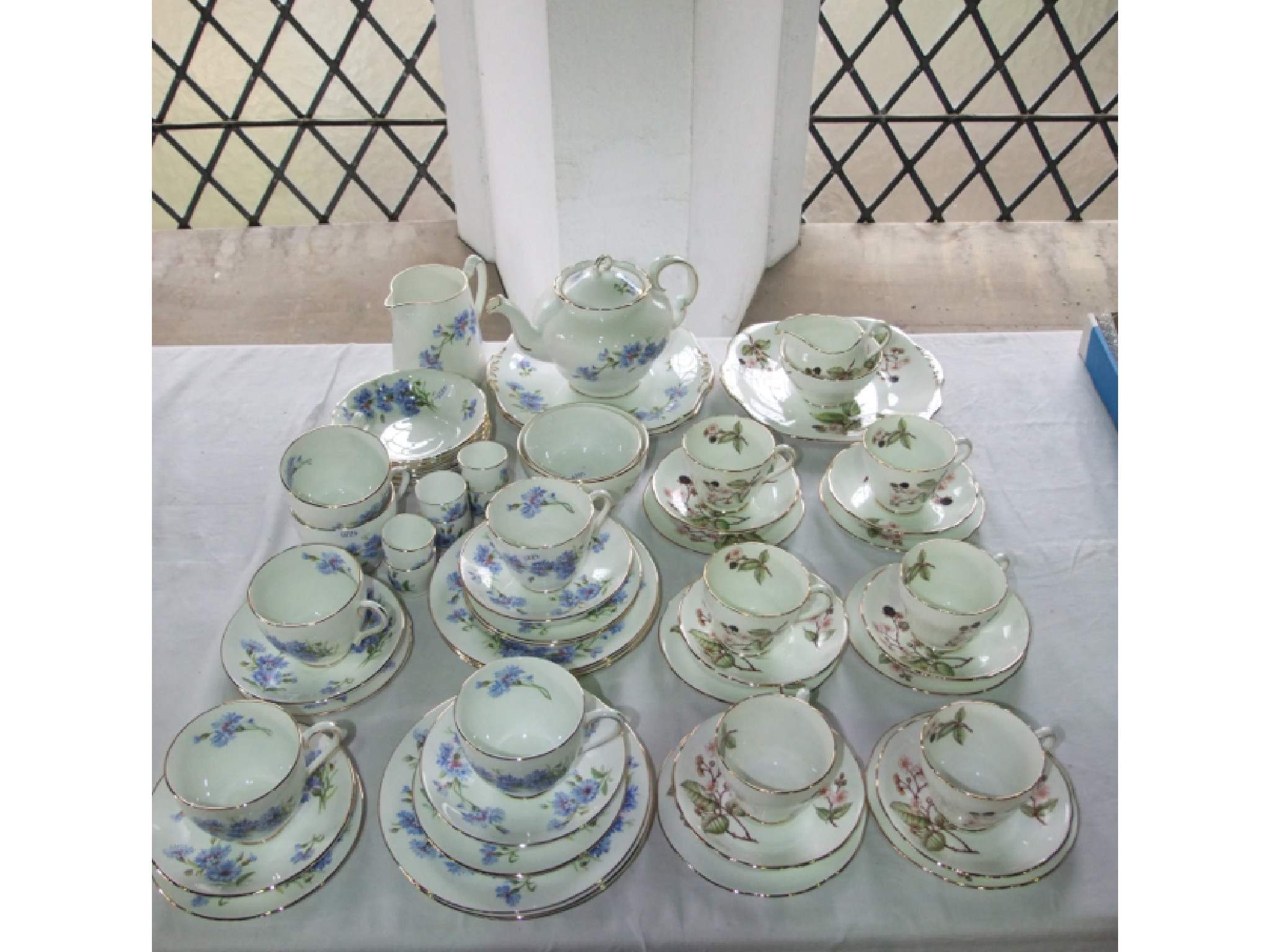 Appraisal: A collection of Adderley Bramble pattern tea wares H comprising