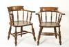 Appraisal: ARM CHAIRS - Pair of th c English yew wood