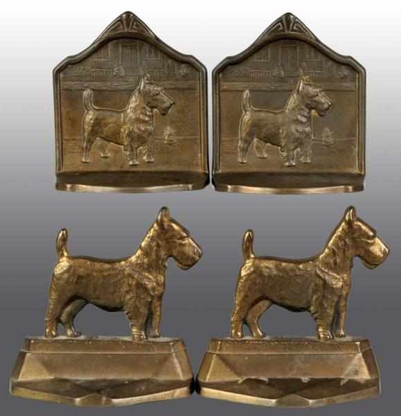 Appraisal: Lot of Pairs of Standing Scottie Bookends Description Includes Scottish