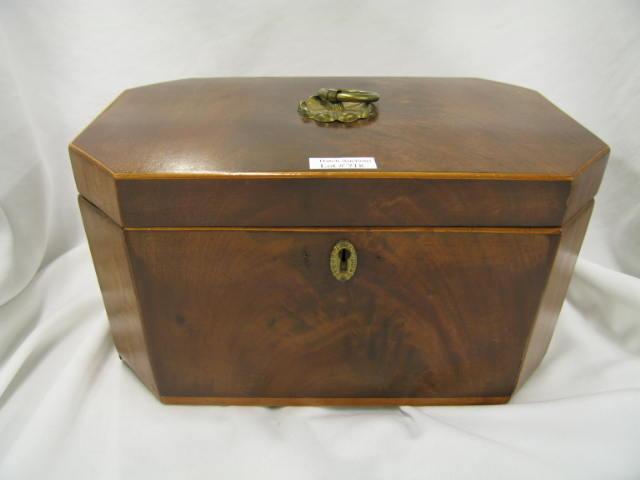 Appraisal: th Century Mahogany Tea Caddy Box fine Chinese chippendale style