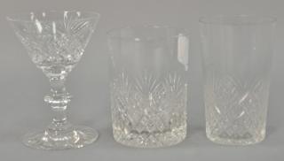 Appraisal: Set of matching cut crystal glasses and stems including six