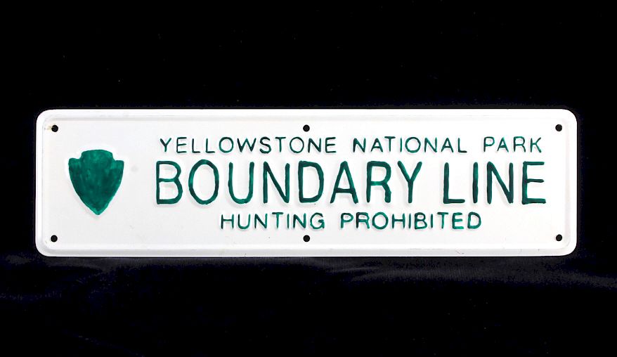 Appraisal: Yellowstone National Park Boundary Line Sign This is a Yellowstone