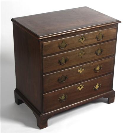 Appraisal: A George III mahogany chest the crossbanded moulded rectangular top