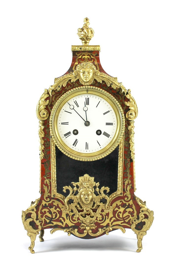 Appraisal: A boulle work mantel clock early th century with white