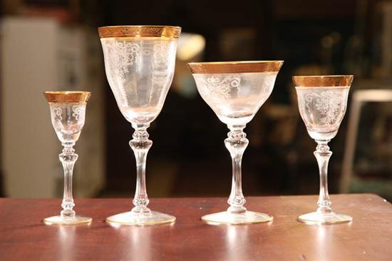 Appraisal: FIFTY EIGHT PIECE SET OF GLASS STEMWARE Clear glass with