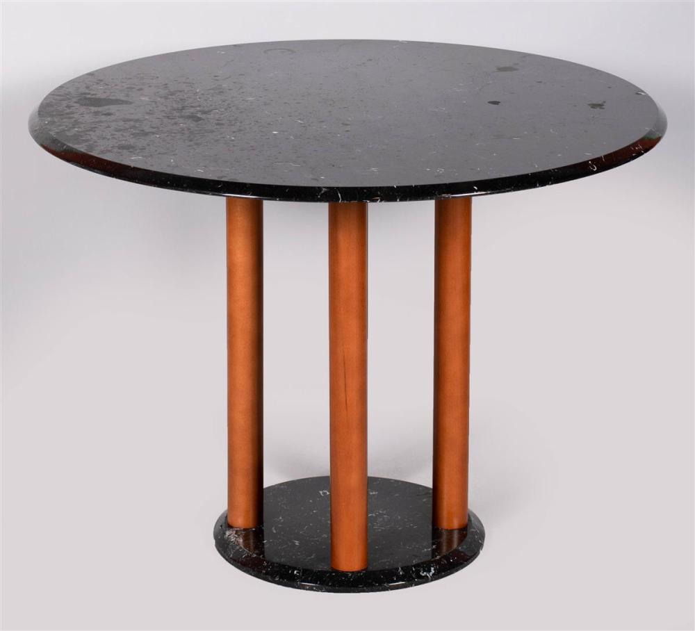 Appraisal: STONE INTERNATIONAL MARBLE AND BEECHWOOD CENTER TABLE the circular top