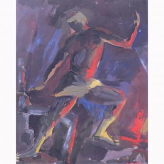 Appraisal: Attr Mario Sironi - Gouache Paper of an abstract figure