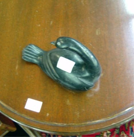 Appraisal: HAND CARVED BLACK MARBLE SWAN