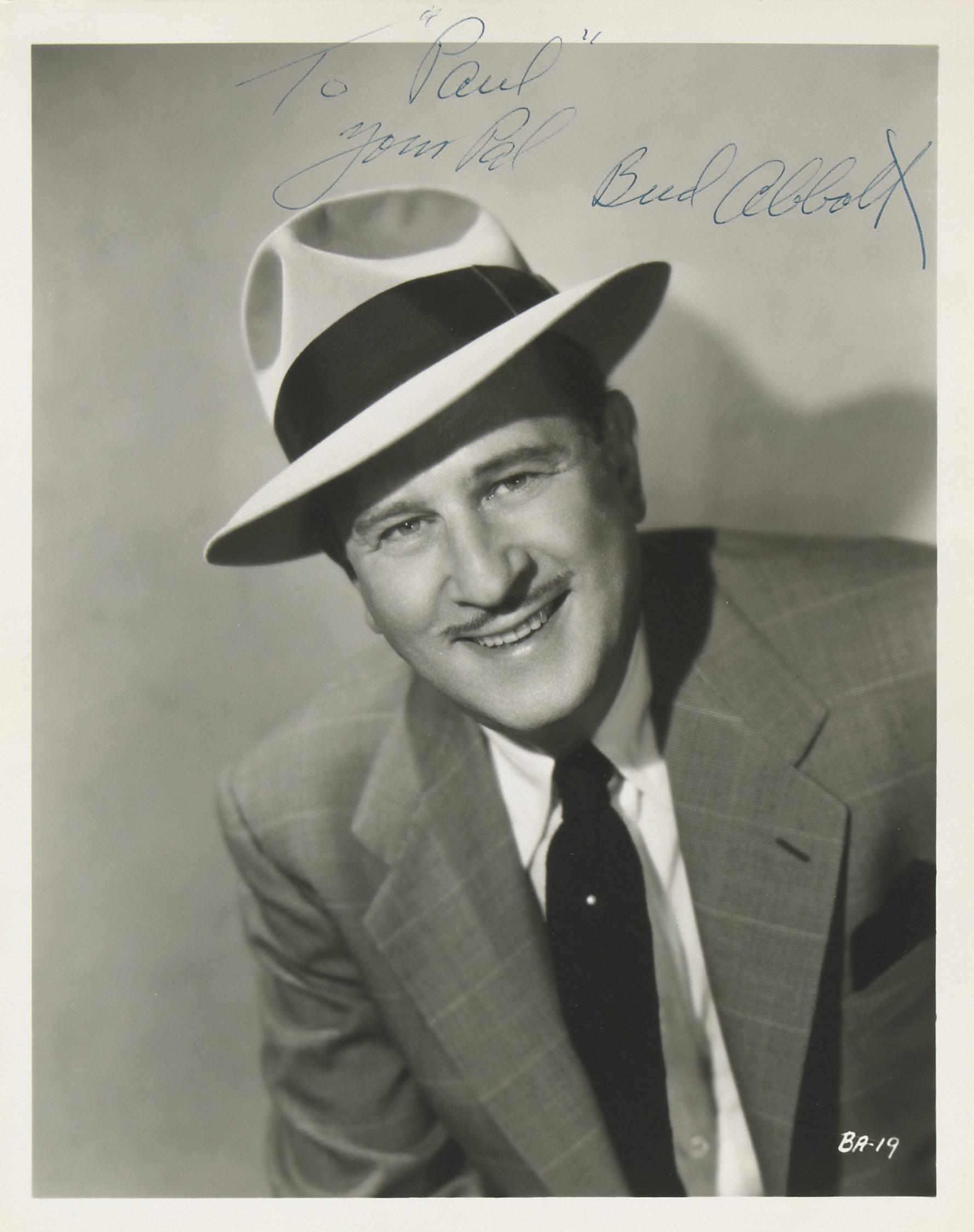 Appraisal: Signed photographs by Bud Abbott George Burns and Edgar Bergen