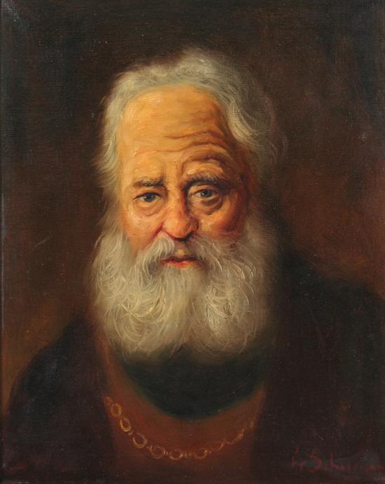 Appraisal: FRENCH SCHOOL th century PORTRAIT OF OLD MAN signed illegibly