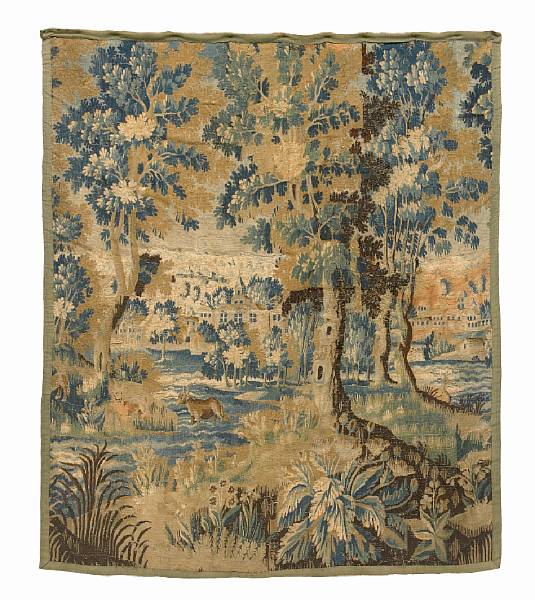 Appraisal: A Flemish Baroque garden tapestry first half th century Depicting