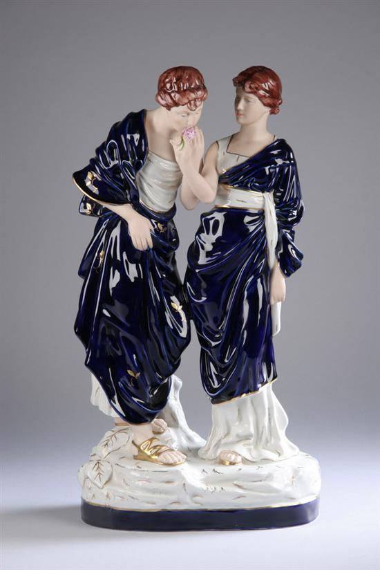 Appraisal: ROYAL DUX PORCELAIN FIGURAL GROUP OF TWO CLASSICAL MAIDENS th