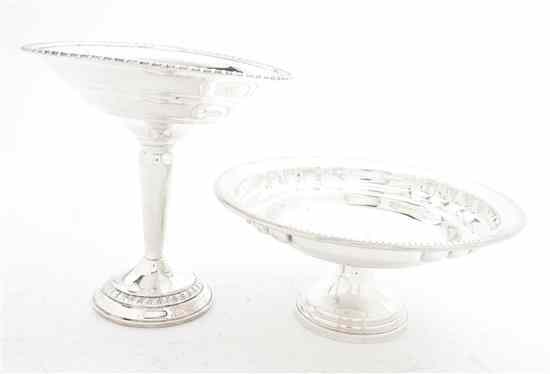 Appraisal: An American Sterling Silver Compote Columbia New York together with