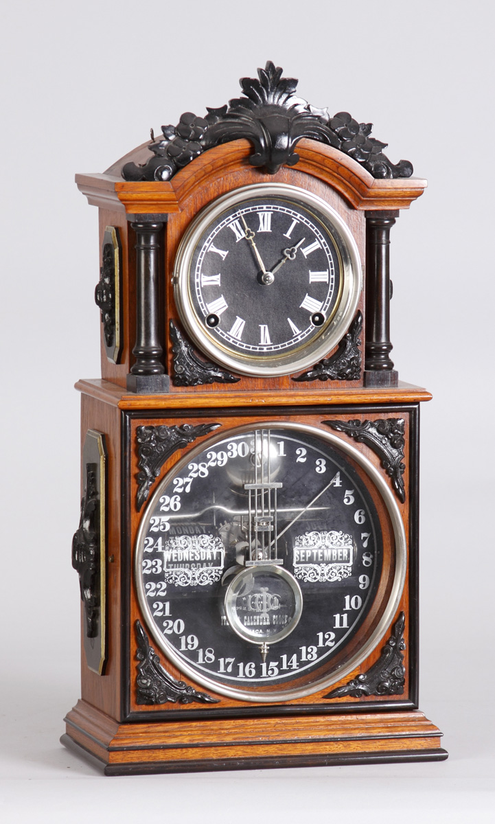 Appraisal: Ithaca Calendar Parlor Clock Walnut case in old finish with