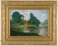 Appraisal: JOHN FERGUSON WEIR American - IN THE FRENCH COUNTRYSIDE Oil