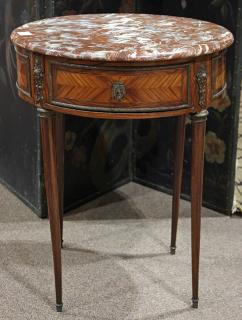 Appraisal: Louis XVI style gueridon circa having a circular marble top