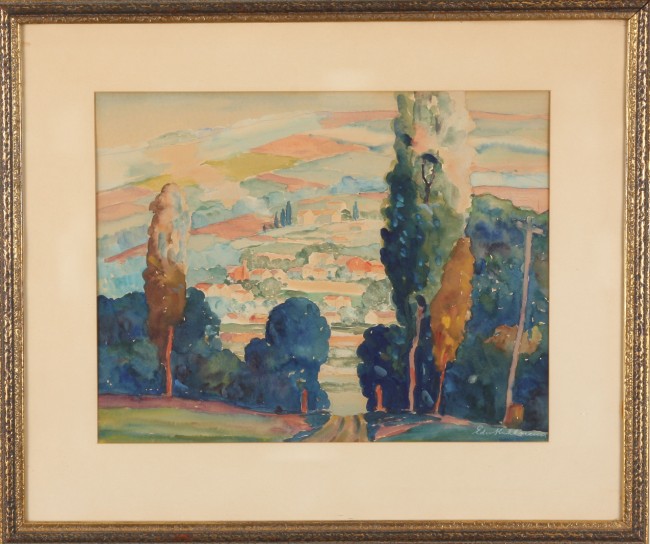 Appraisal: Watercolor landscape x sight SLR Edward Kuhlmann Artist American -