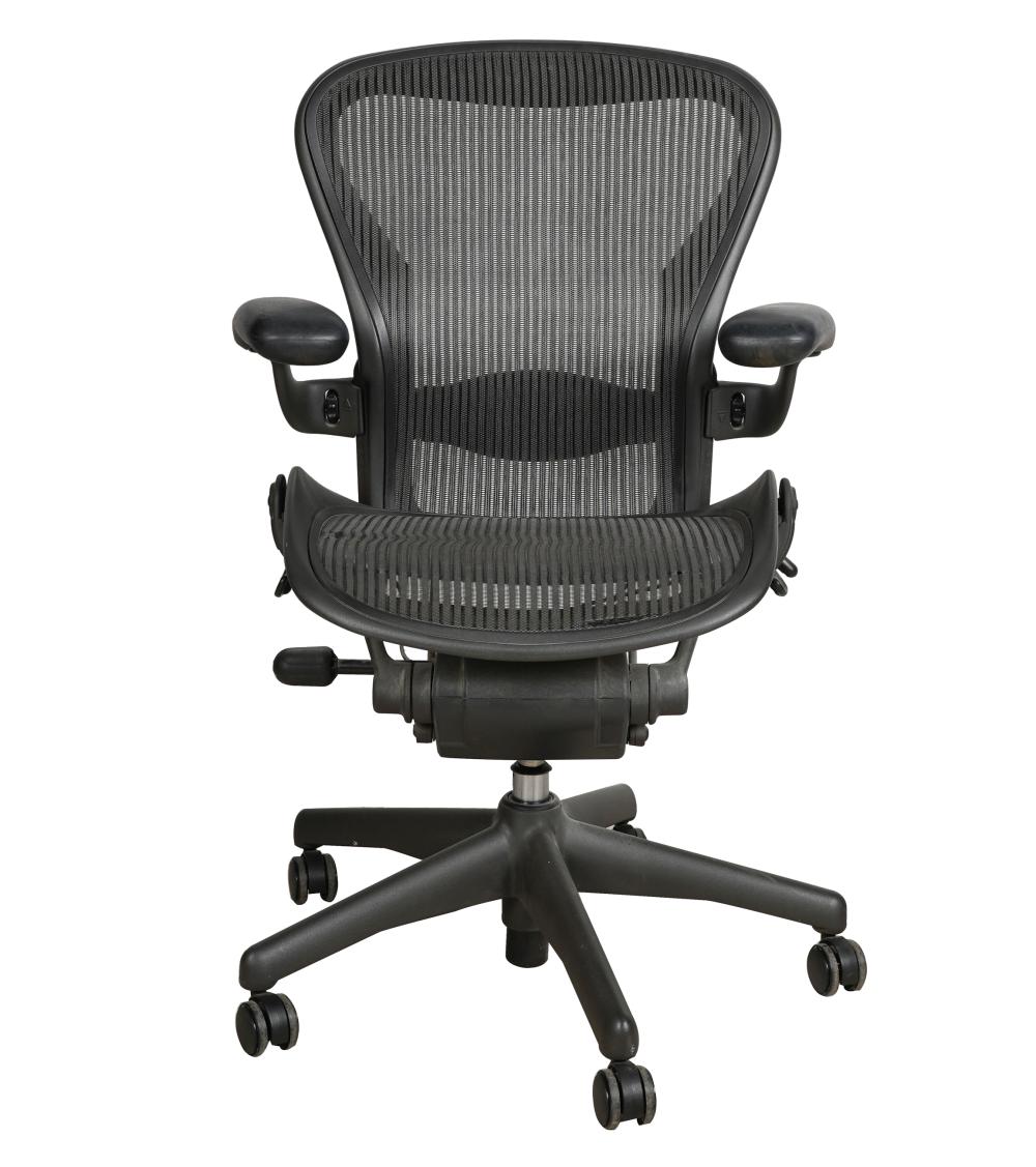 Appraisal: HERMAN MILLER AERON OFFICE CHAIRblack plastic and metal molded Herman