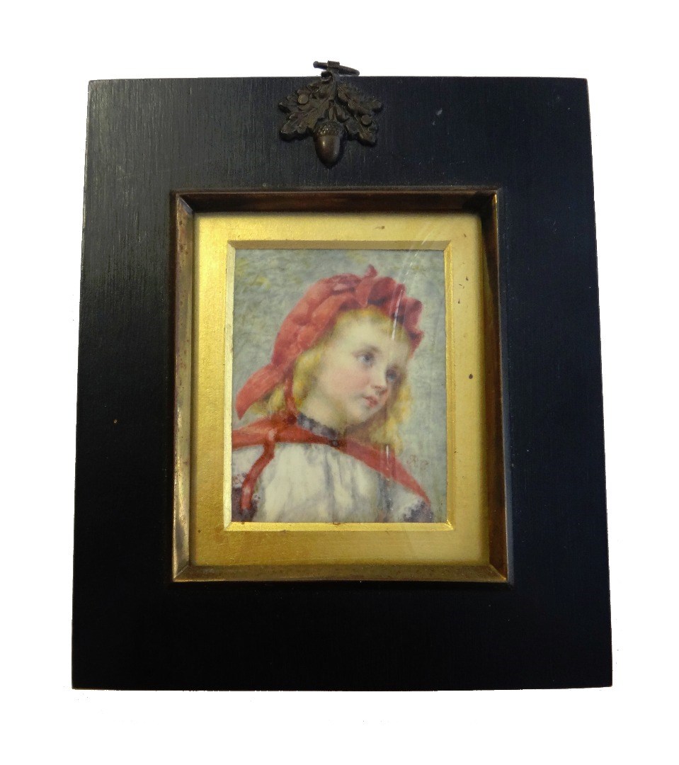 Appraisal: R C - a Victorian English School portrait miniature on