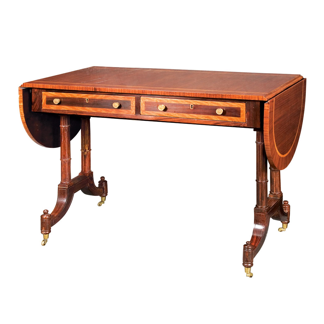 Appraisal: Regency Style Rosewood Sofa Table Height inches width extended inches