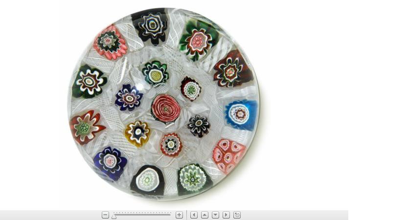 Appraisal: Antique Clichy checker center rose millefiori paperweight With various complex