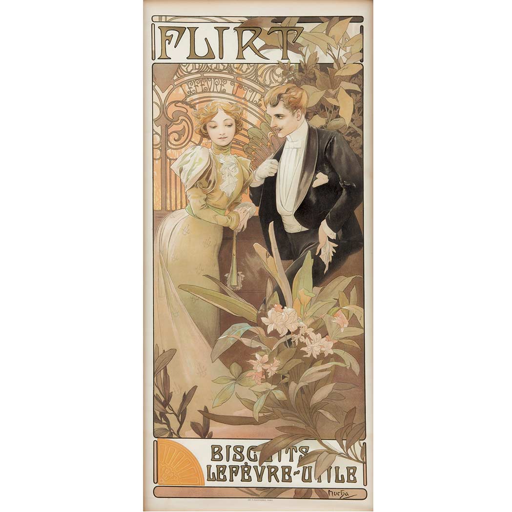 Appraisal: Alphonse Mucha - FLIRT RENNERT WEILL Color lithograph printed by