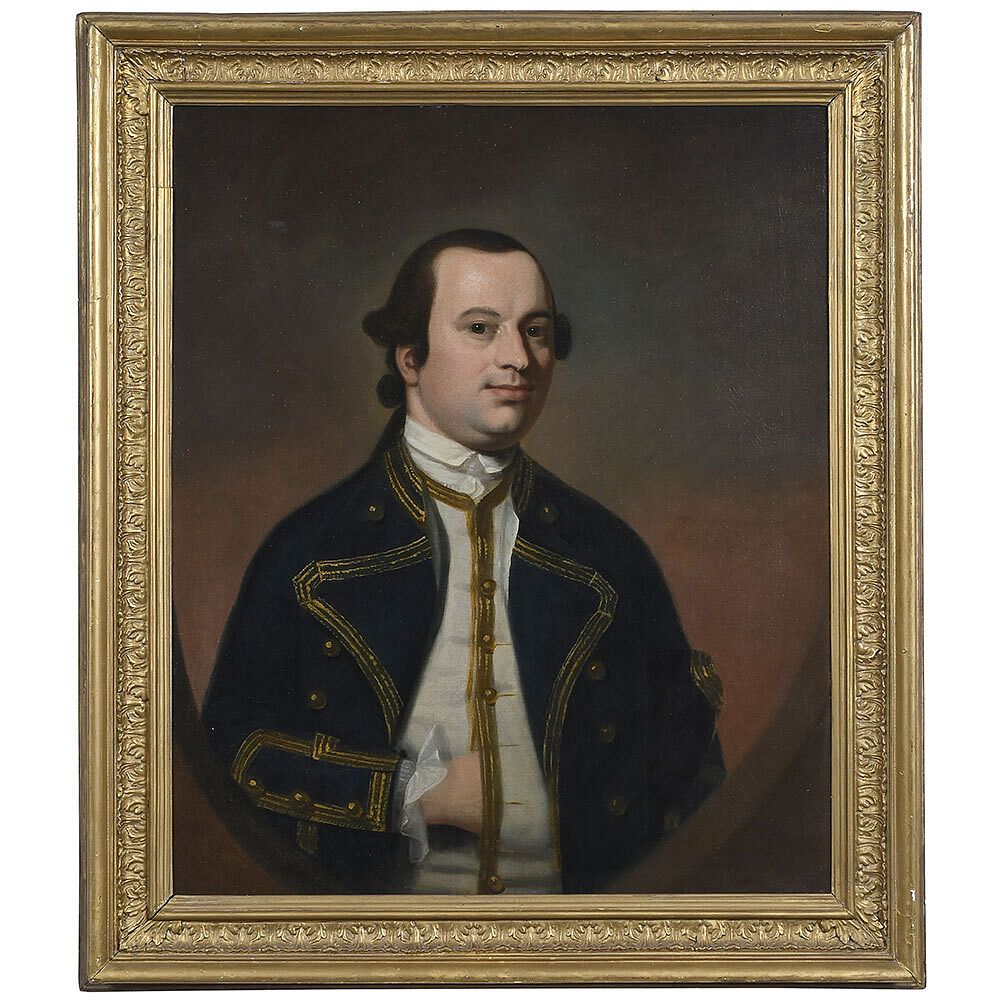 Appraisal: British School Portrait th century Gentleman in Blue Coat with